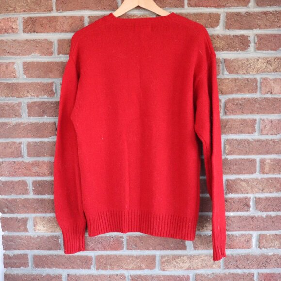 Pendleton Red Wool Sweater *100% Shetland Pure Virgin Wool * Mens Medium Vintage - Picture 16 of 16
